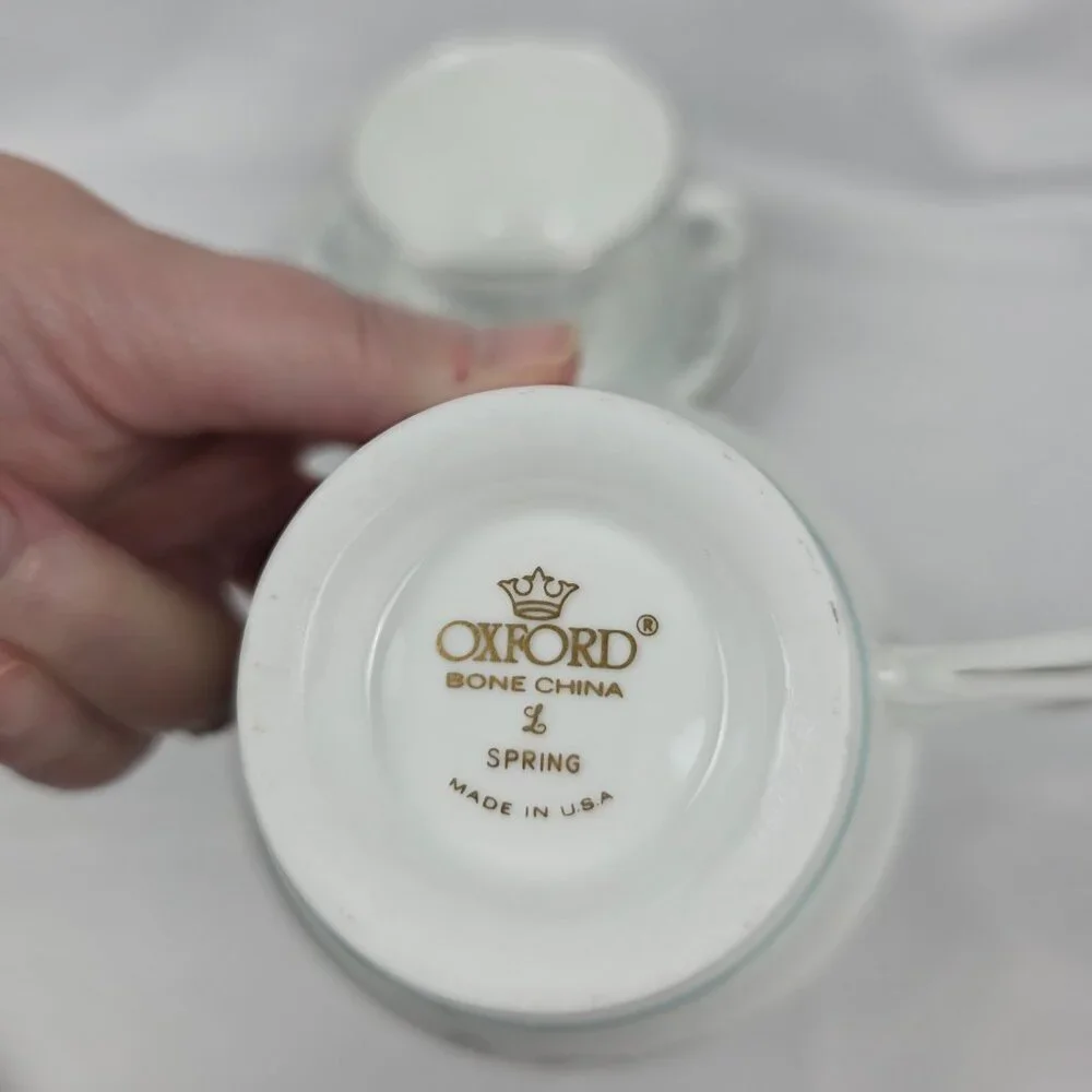 FOUR Oxford China Spring Bread Plates. The plates measure 6 3/8 inches and are w